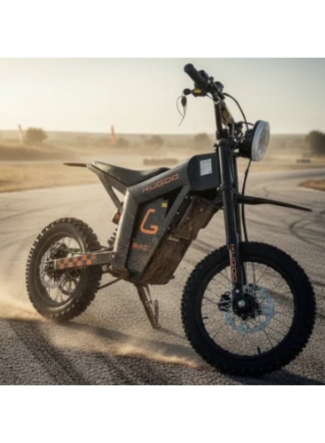 كي يو جي أو أو دراجة كوجو ويش 01 الكهربائية الترابية - محرك بدون فرش بقوة 1500 واط - بطارية 48 فولت 21 أمبير - سرعة قصوى 50 كم/ساعة - مدى 45-50 كم - لون أسود - Image 2